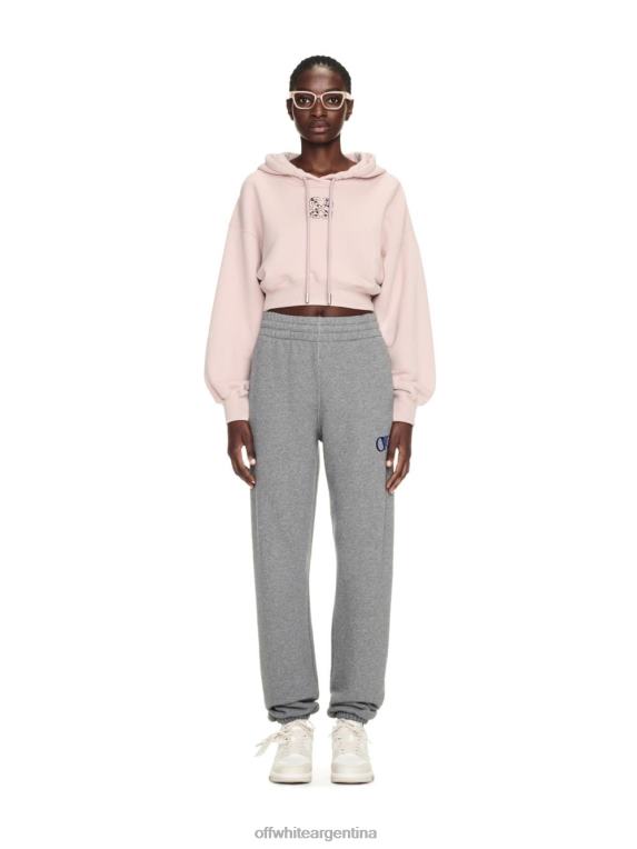 Off White mujer Sudadera corta con capucha en rosa con diseno de flecha y hojas de Bling HZT48370 HZT48370 Moda Zapatos Off White Off White Argentina Descuento por volumen en todos los