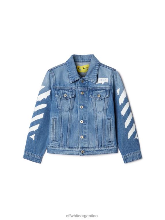 Off White ninos Chaqueta vaquera azul con estampado de pintura HZT48641 HZT48641 Moda Zapatos Off White Off White Argentina Descuento por volumen en todos los zapatos Off White